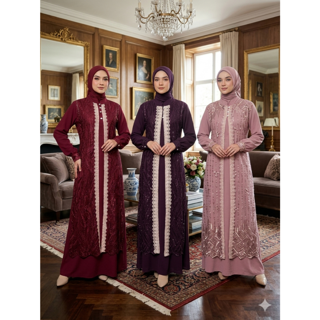 Jamoel - Hayya Abaya Gamis Pesta Brokat Mewah Elegan