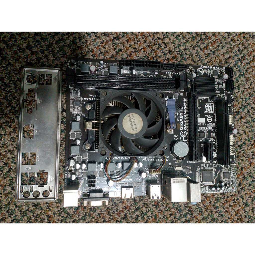 Paketan Motherboard GIGABYTE AMD GA-F2A68HM-H (FM2+/FM2)+Processor AMD A8-7600 Radeon R7 SECOND Cabu