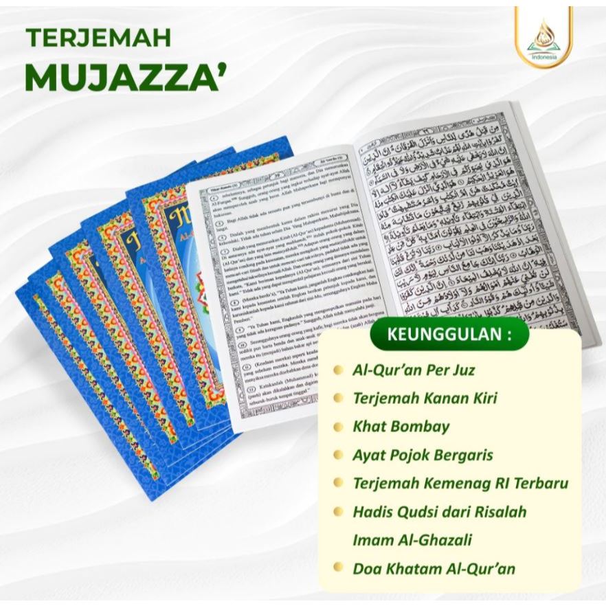 Al Quran MUJAZZA' Per Juz / AlQuran Per Juz Terjemah / Al Qur'an PerJuz A4 Besar Mujazza' Terjemah