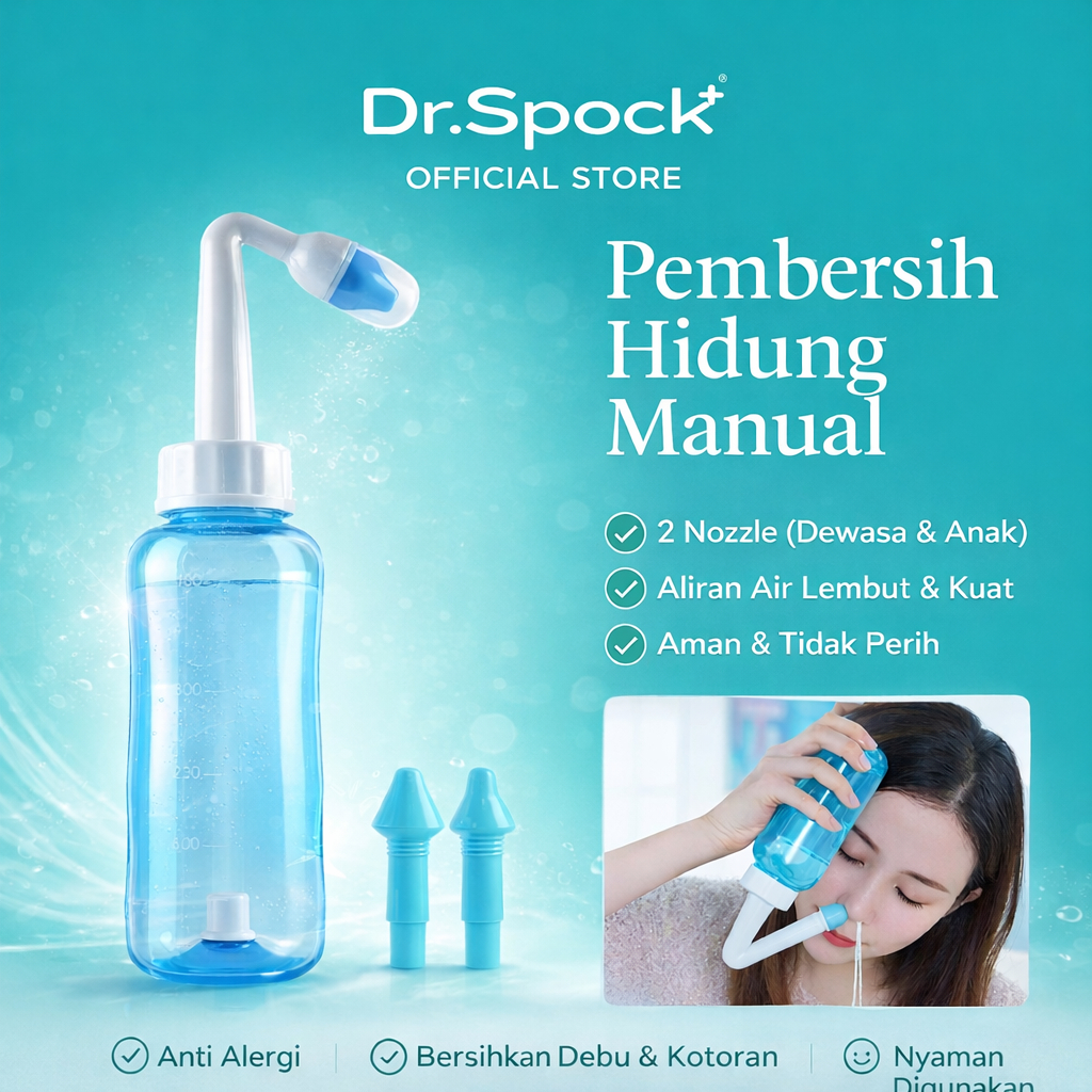 Dr.Spock AH01 Botol Cuci Hidung 300ML Nasal Rinse Dewasa Anak Anti Iritasi