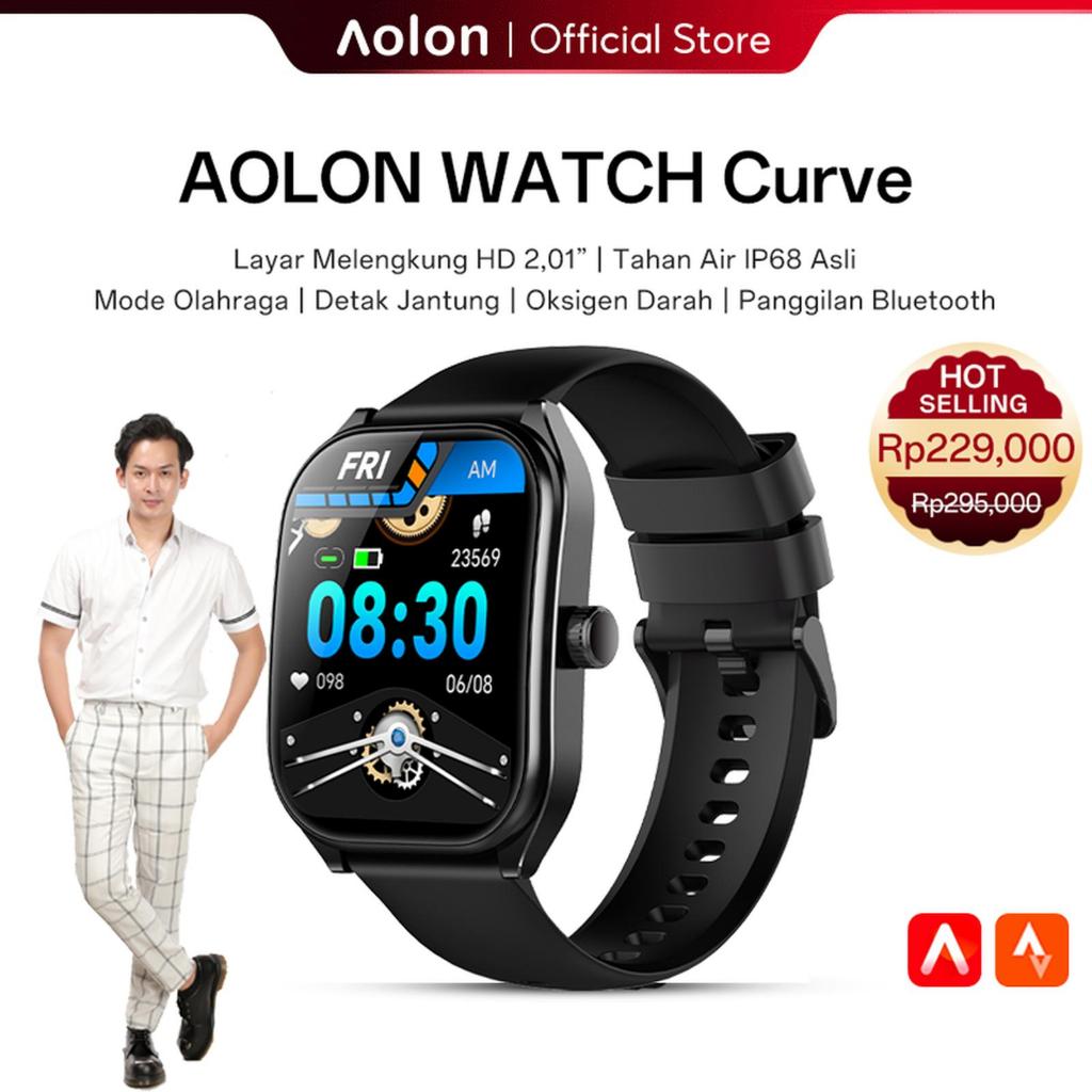 Exclusive Jam/Smartwatch Aolonn Curvee Jam Tangan Pintar Orii Bergaransi