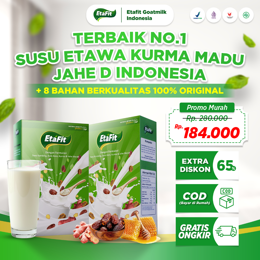 ETAFIT Susu Kambing Etawa + Kurma Madu Jahe Habbatussauda - Solusi Masalah Paru Pernafasan 100% Orig