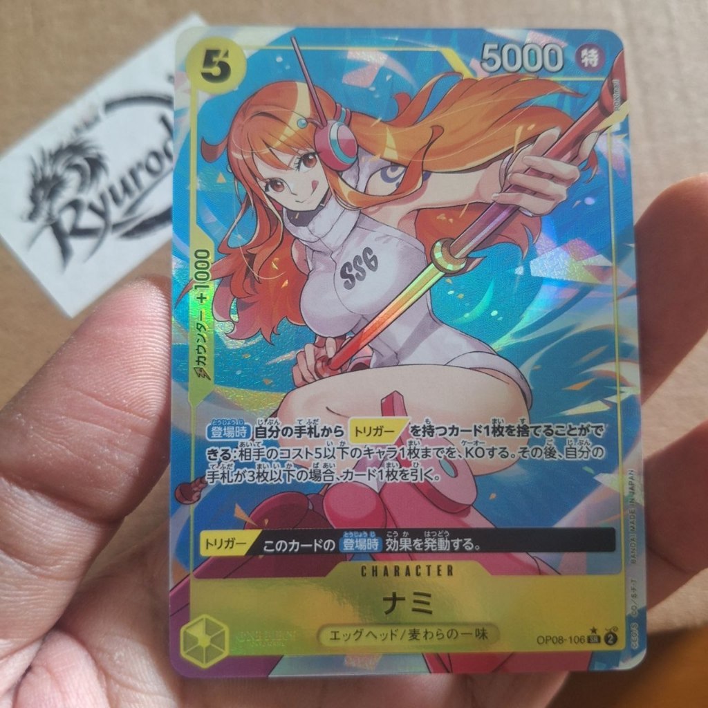 Nami OP08-106 PSR Original Bandai Kartu One Piece Card Game Parallel AA