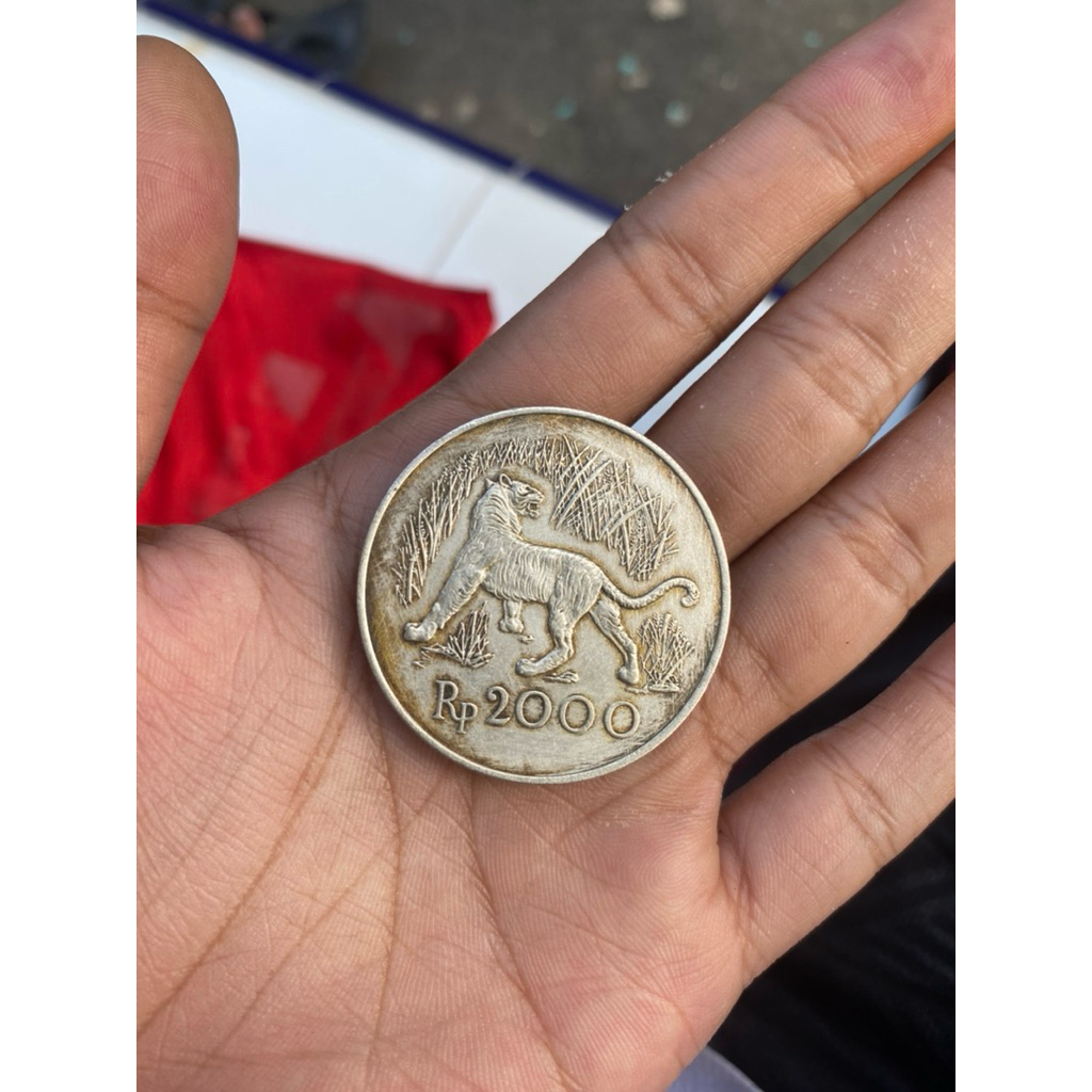 Koin Perak 2000 Tahun 1974 Harimau jawa Asli
