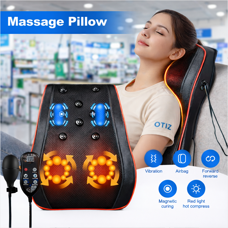Bantal Pijat Elektrik Multifungsi 4in1 6D Full Body | Pijat Leher Punggung Pinggang + Panas | Massag
