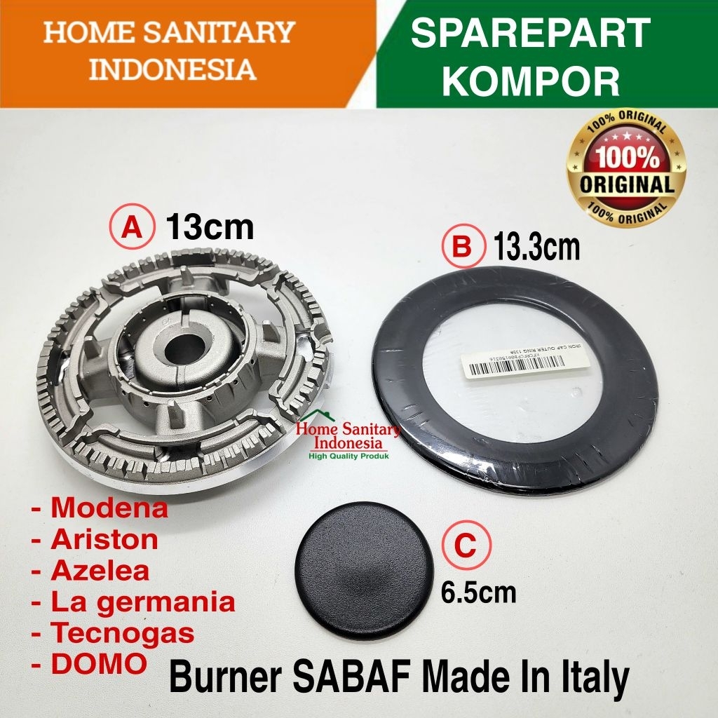 HSI | Sparepart MODENA SABAF Big Burner #135 fc 5942, fc 5941, Dg 9405, Dg 9506 Burner Kompor Freest