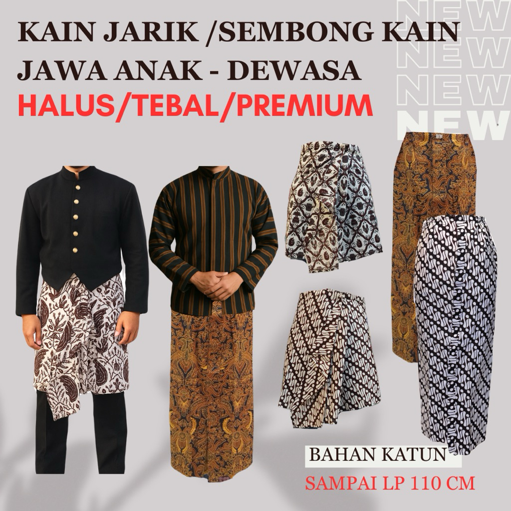 Kain Batik Jarik Jadi / Sembong Pria Anak & Dewasa