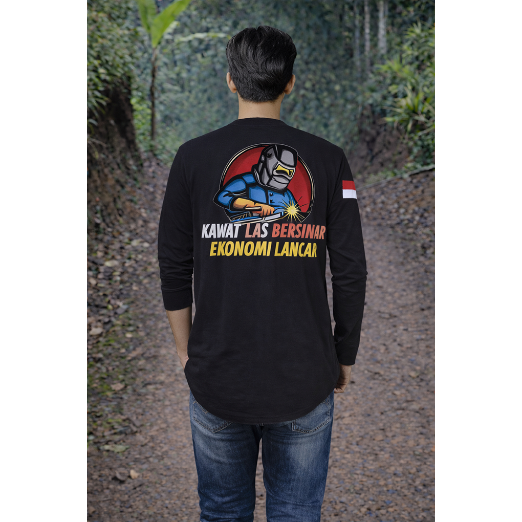 Baju Kaos Distro Lengan Panjang Welder Tukang Las Kawat Las Bersinar Tukang Las Seniman Api Bisa Cus