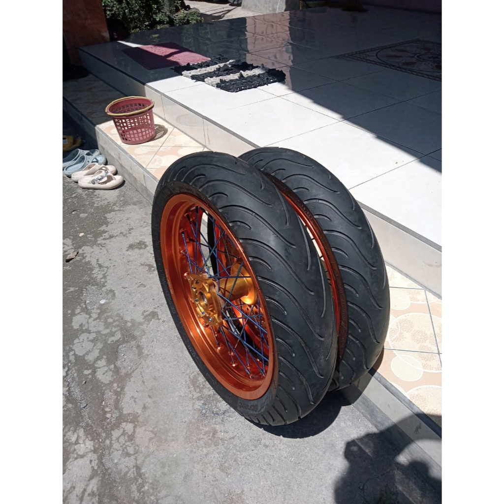 PAKET VELG CRF FULL SCARLET UKUR 300/350 SUPERMOTO STYLE