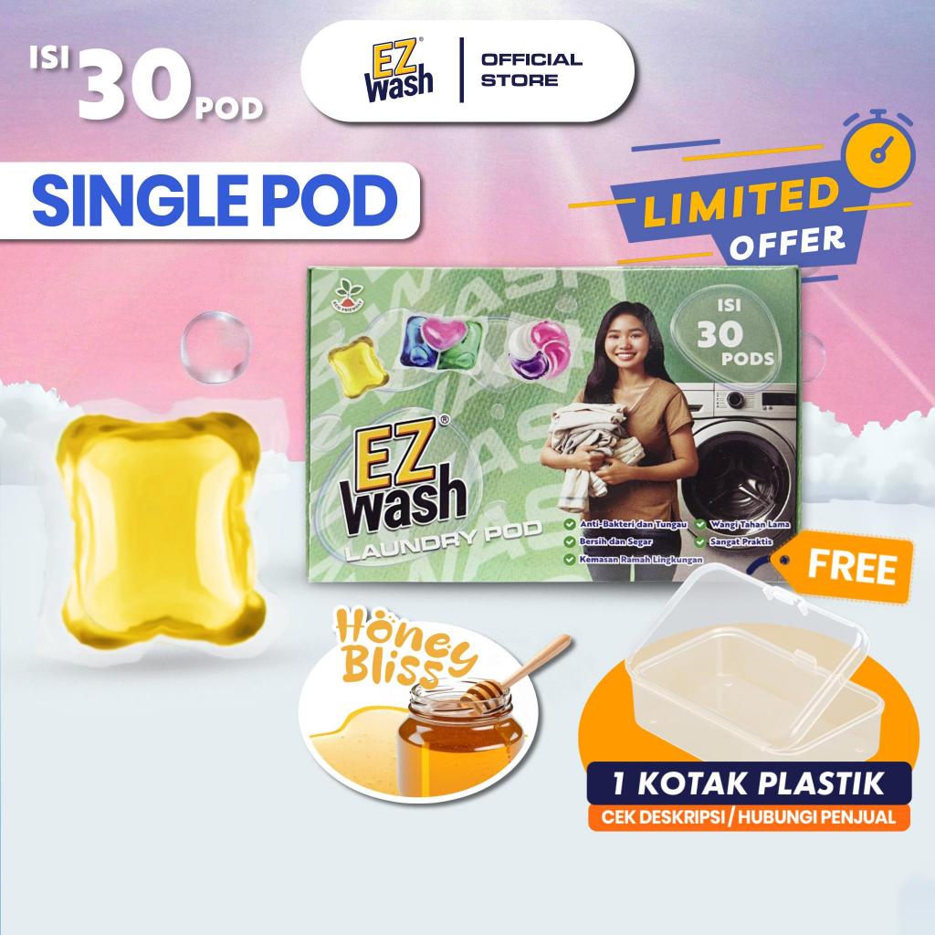 [ Single Honey Bliss 30 Pods ] EZWash Laundry Pod Single Chamber Liquid Detergent Gel Capsule EZ Was