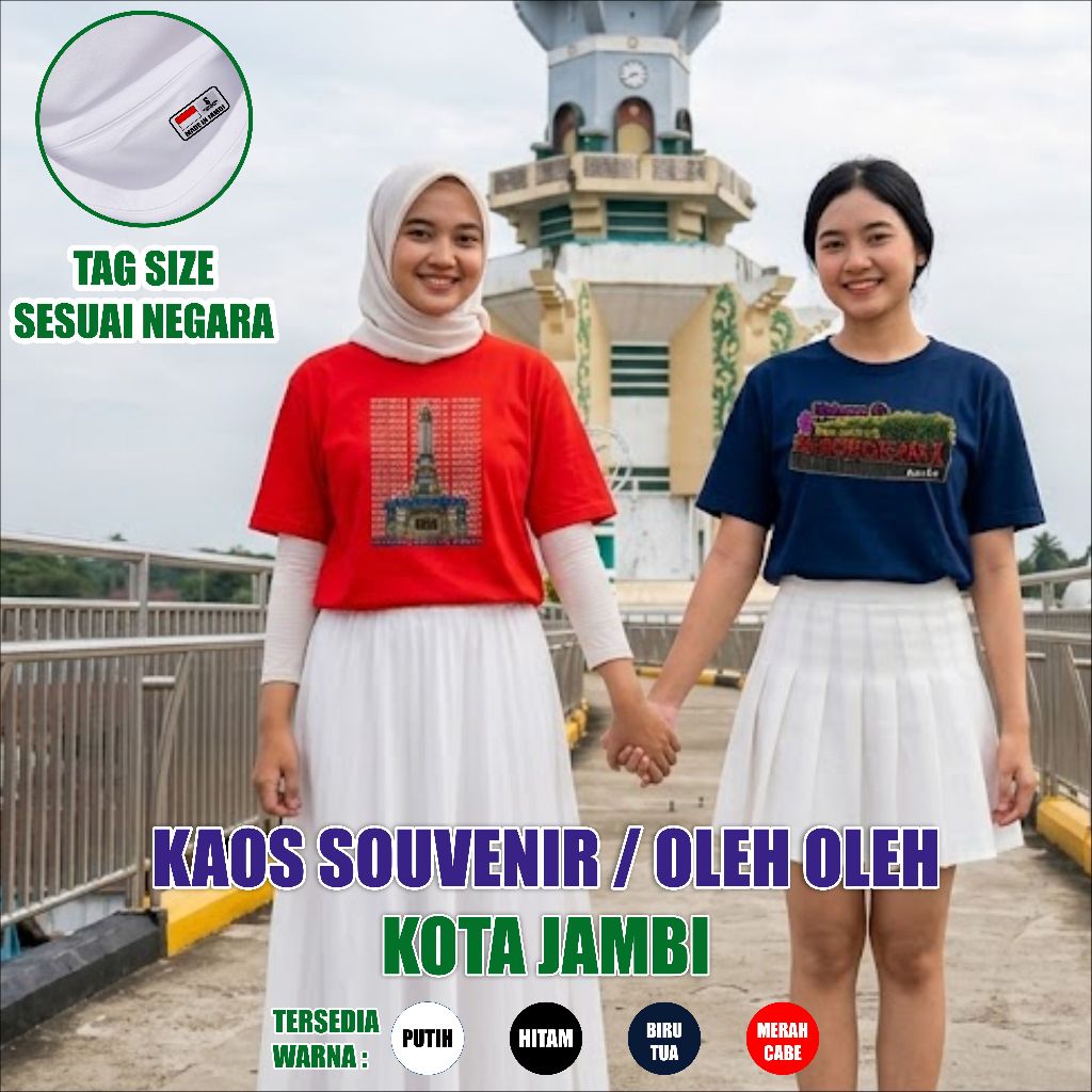 KAOS SOUVENIR JAMBI BAJU OLEH OLEH KAOS CANDI MUARO JAMBI 100% COTTON COMBED 30S PREMIUM UNISEX ANAK