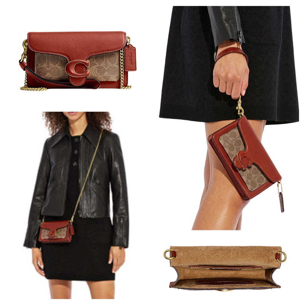 Tas Co CK025 Tabby Wristlet Chain Sign Tan Rust 18.5x11x3cm