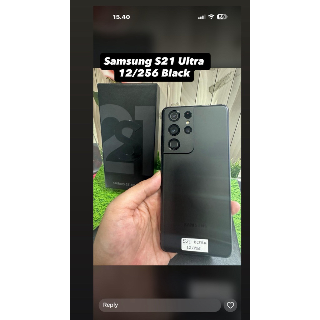 Samsung s21 Ultra 12/256 Black resmi bekas