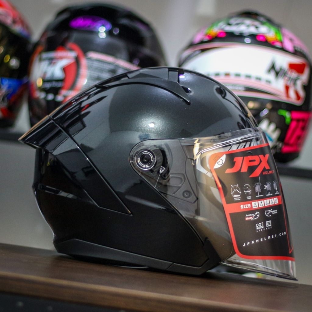 HELM JPX NOVA X V2 BLACK GLOSSY | HELM JPX HALFFACE
