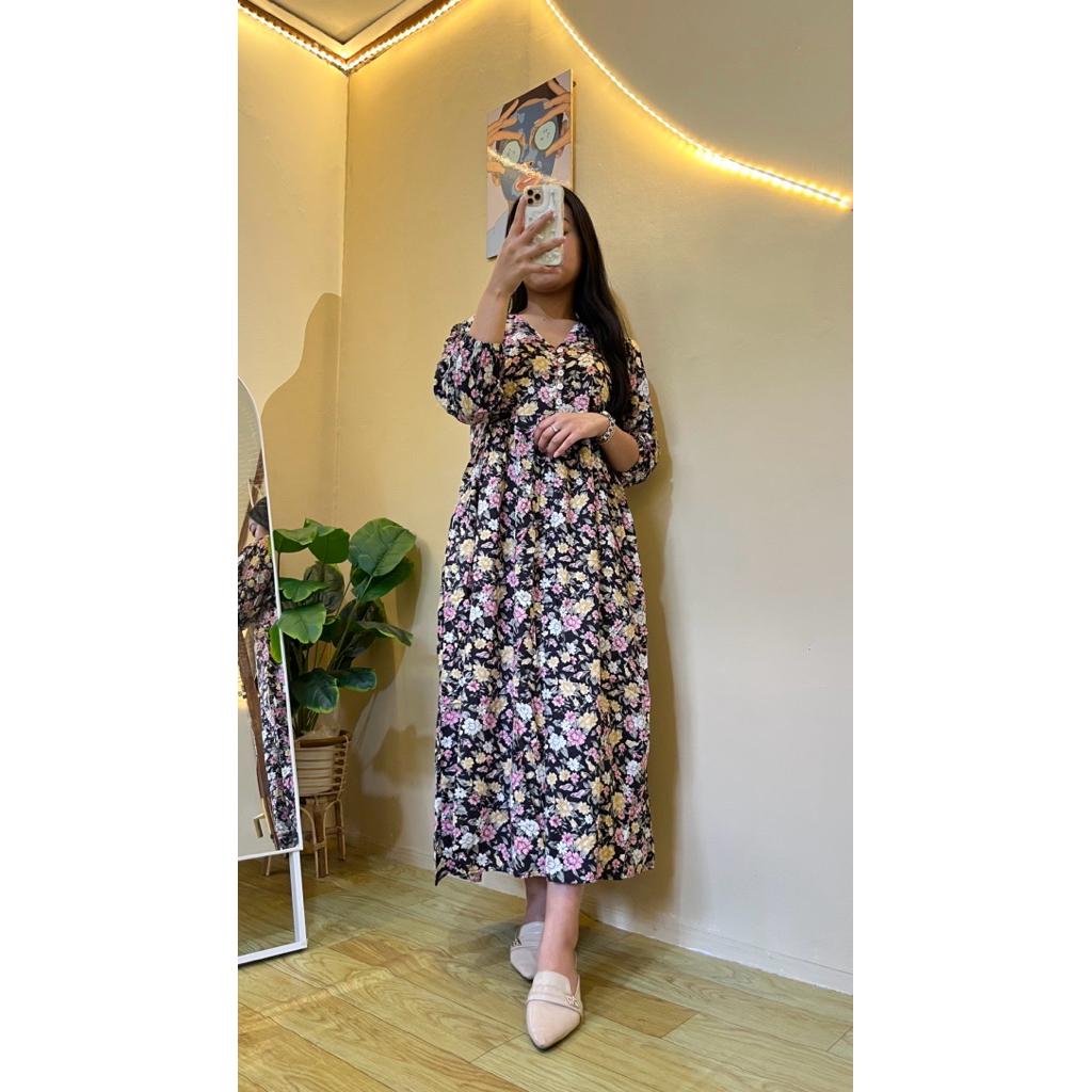 kanaya Dress | daster premium | daster rumahan | midi dress | daster dress | Daster