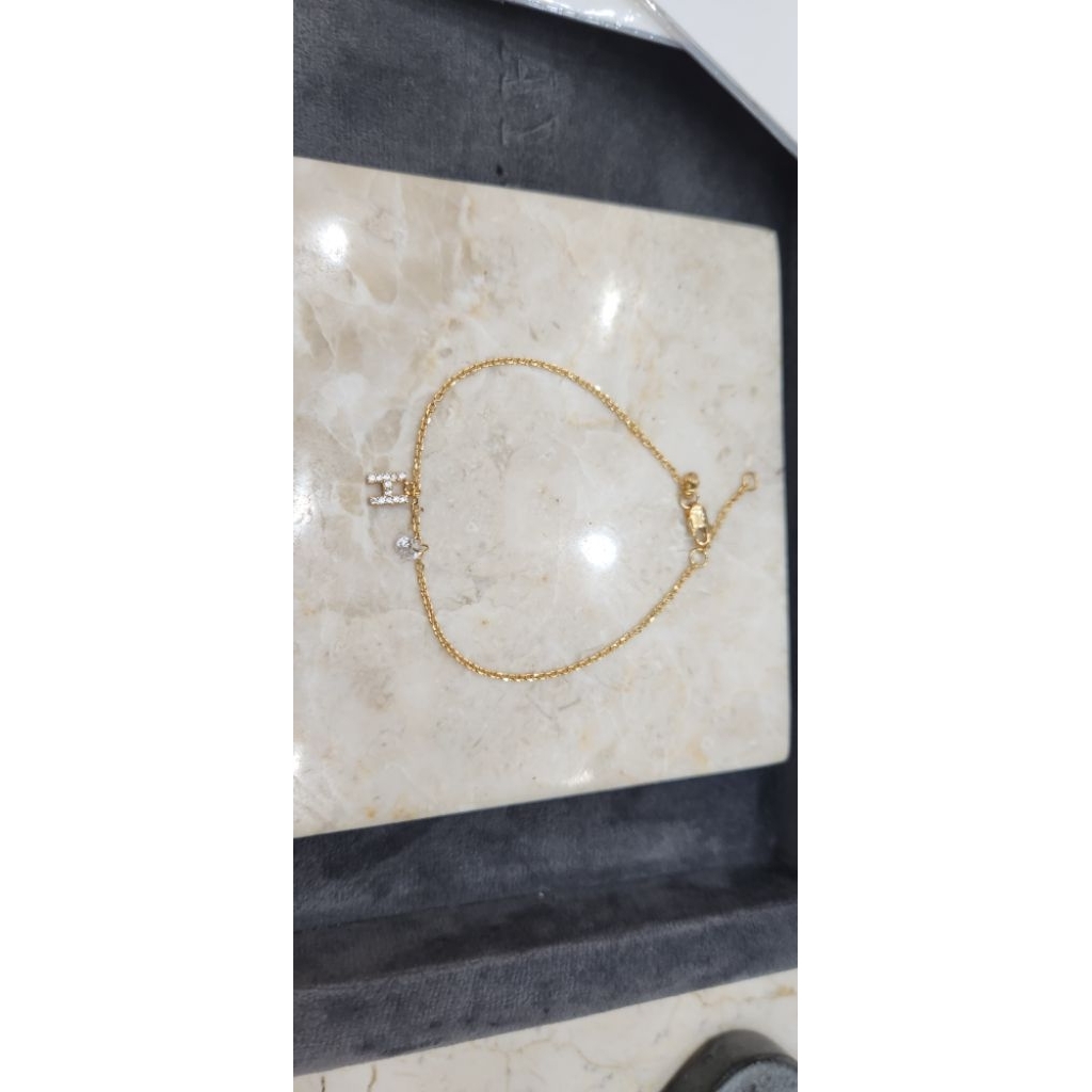 Ayu Gold Gelang Tangan Emas Asli Inisial Nama Huruf Kadar 16K 700 1.7gr
