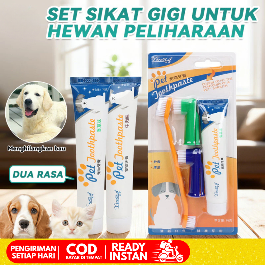 TERMURAH[SISKAPETSHOP]Pasta Gigi untuk Anjing dan Kucing | Odol Sikat Gigi Anjing dan Kucing | Odol 
