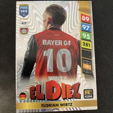 Kartu Koleksi Sepak Bola Soccer Panini 365 Bayer Leverkusen El Diez Florian Wirtz 417