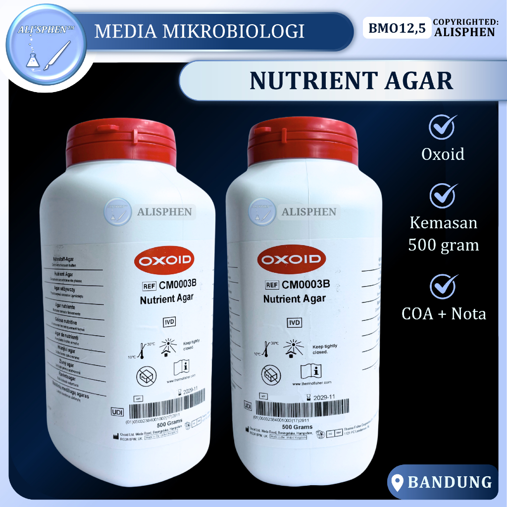[BMO12,5] NA / Nutrient Agar | OXOID | Media Mikrobiologi | For Laboratory Use