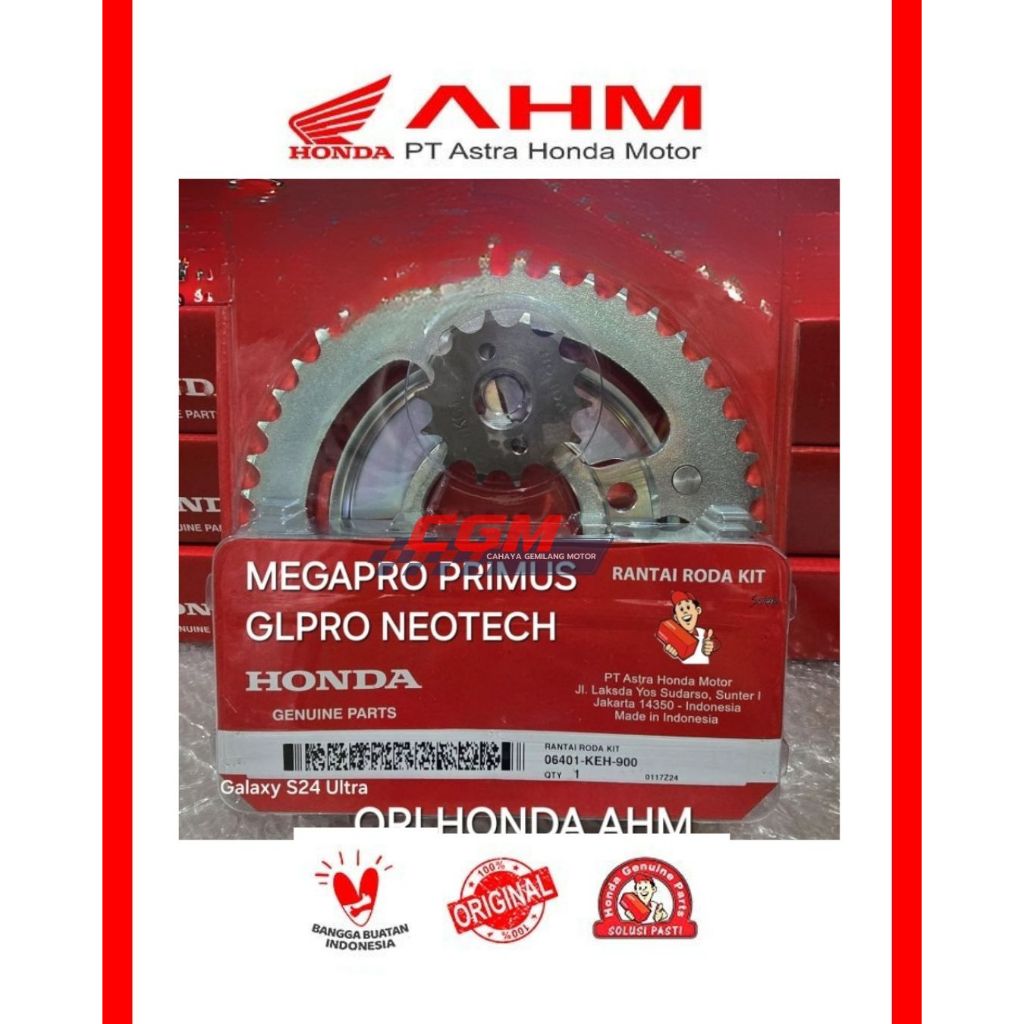 06401 KEH 900 gear set megapro primus, gear set megapro 2009, gl pro neotech 1setb asli honda ahm, o
