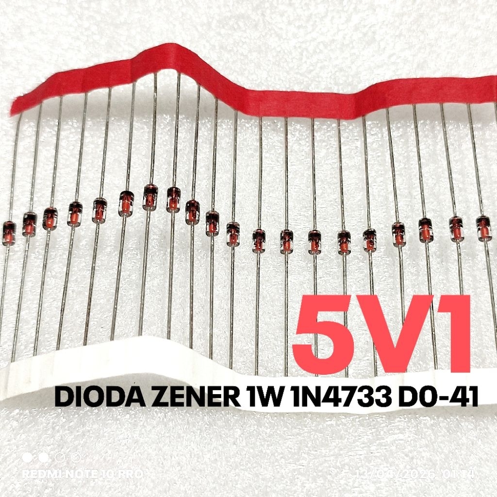 (10 BUAH) DIODA ZENER 1W 1 W 5V1 5.1V 5.1 V DIODE 1N4733 1N 4733 IN4733 IN 4733 DO-41 ST