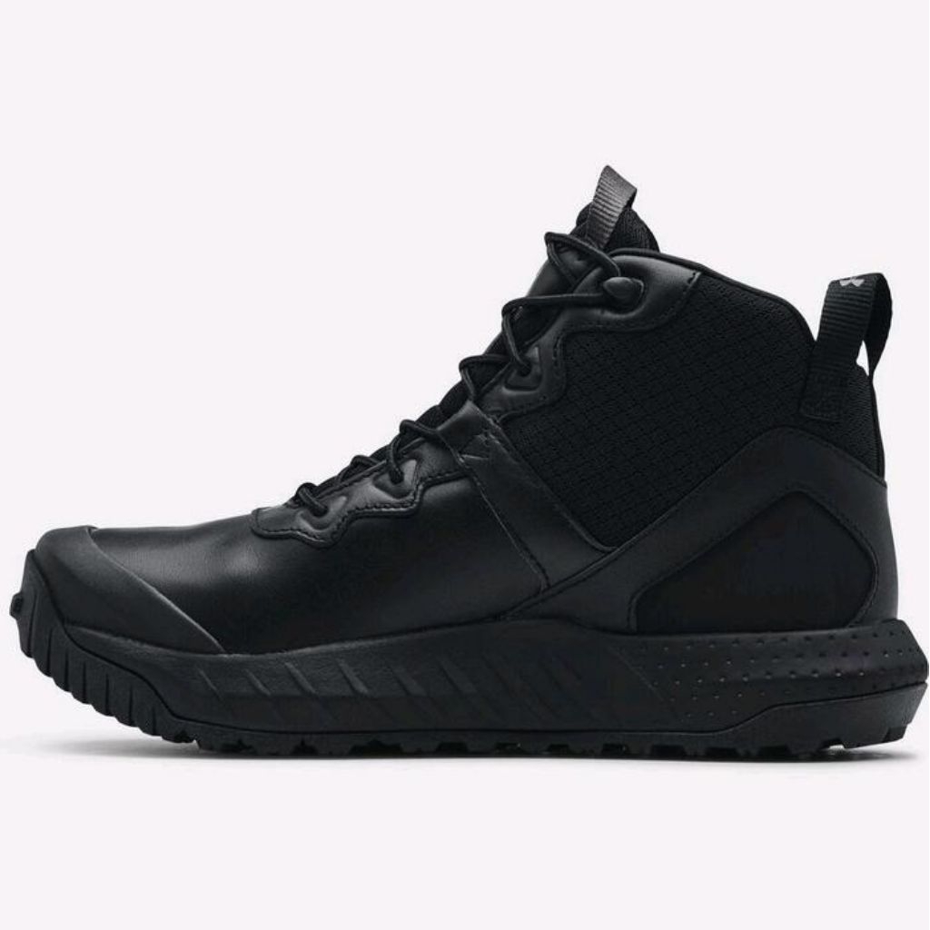 Sepatu Hiking Under Armor Micro G Valsetz Zip Mid Mens Military And Tactical Boot/Black - Black, 40