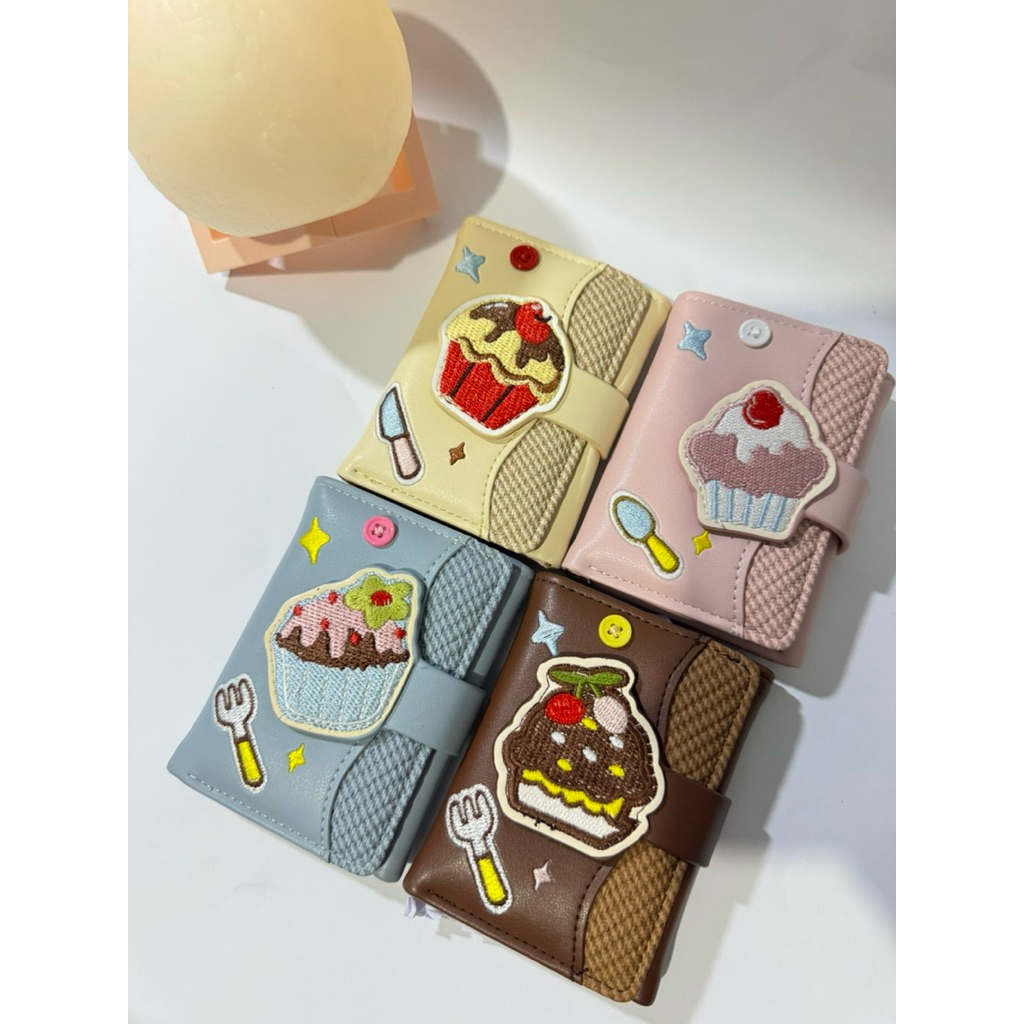Dompet Kartu Mini Cupcake Lucu | Card Holder Aesthetic Korea | Dompet Koin Kecil Wanita