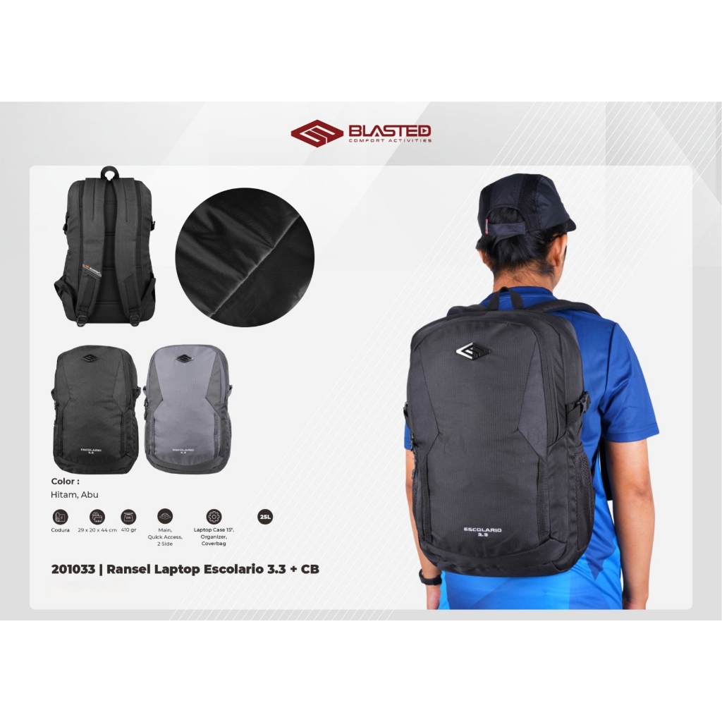 Tas Pria Ransel Blasted Lescolario 201033 Sekolah Kuliah Dewasa Laptop Backpack