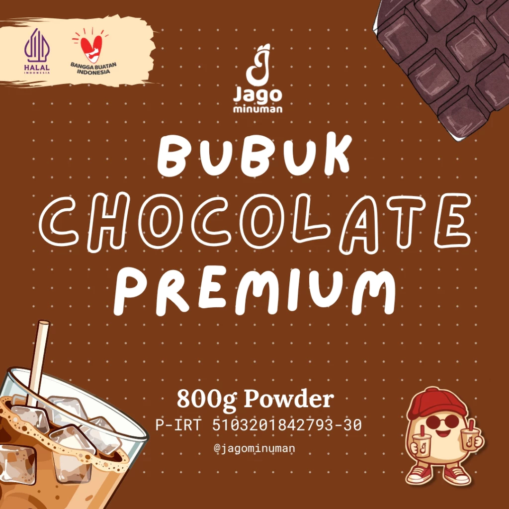 JAGO MINUMAN Bubuk COKLAT CHOCOLATE PREMIUM Untuk Menu Powder Drink Cafe Kekinian dan Bahan Baku Ser