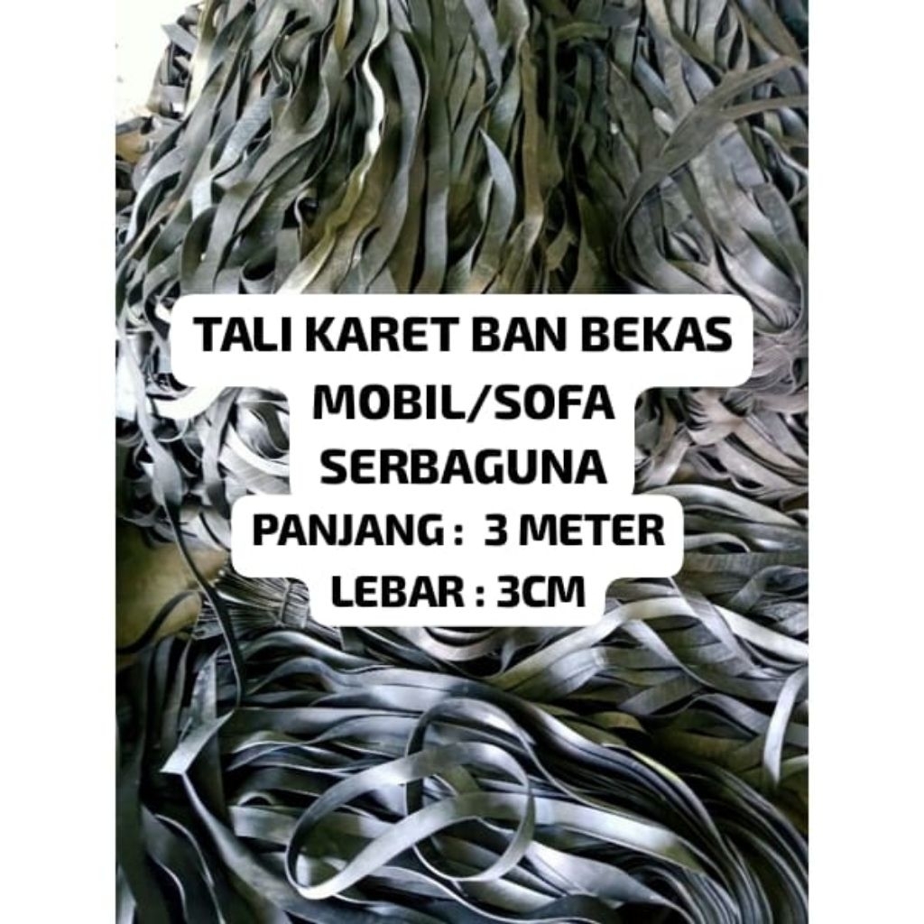 Tali karet ban mobil bekas ban dalam mobil 2,5 METER LEBIH // Tali serbaguna bekas ban dalam mobil