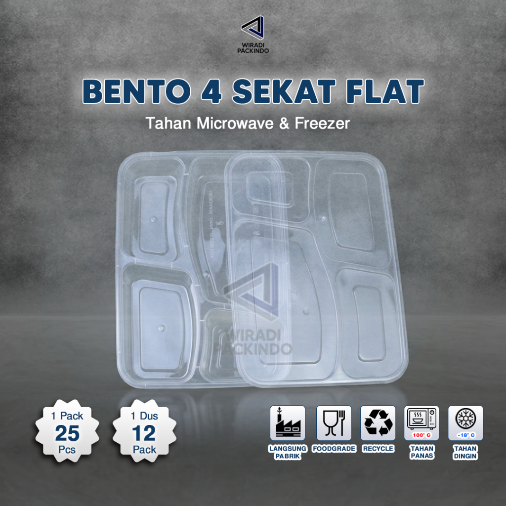 Thinwall Sekat 4 Box  Bento Plastik Murah