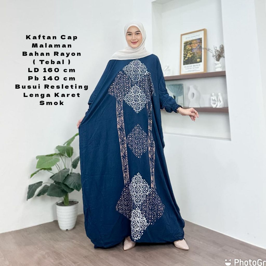 Batik Jeruk Mas - Madeena Batwing Dress Twill Ory Busui dan Wudhu Friendly Gamis Casual Syar'i