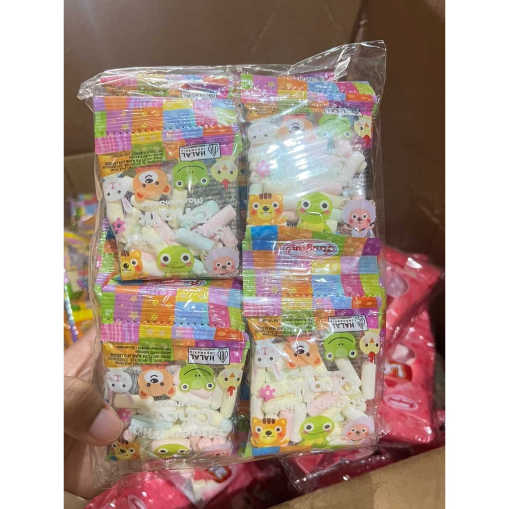 Mini Chalk Marshmallow Rasa Buah - Aneka Rasa, Lembut, Bentuk Unik