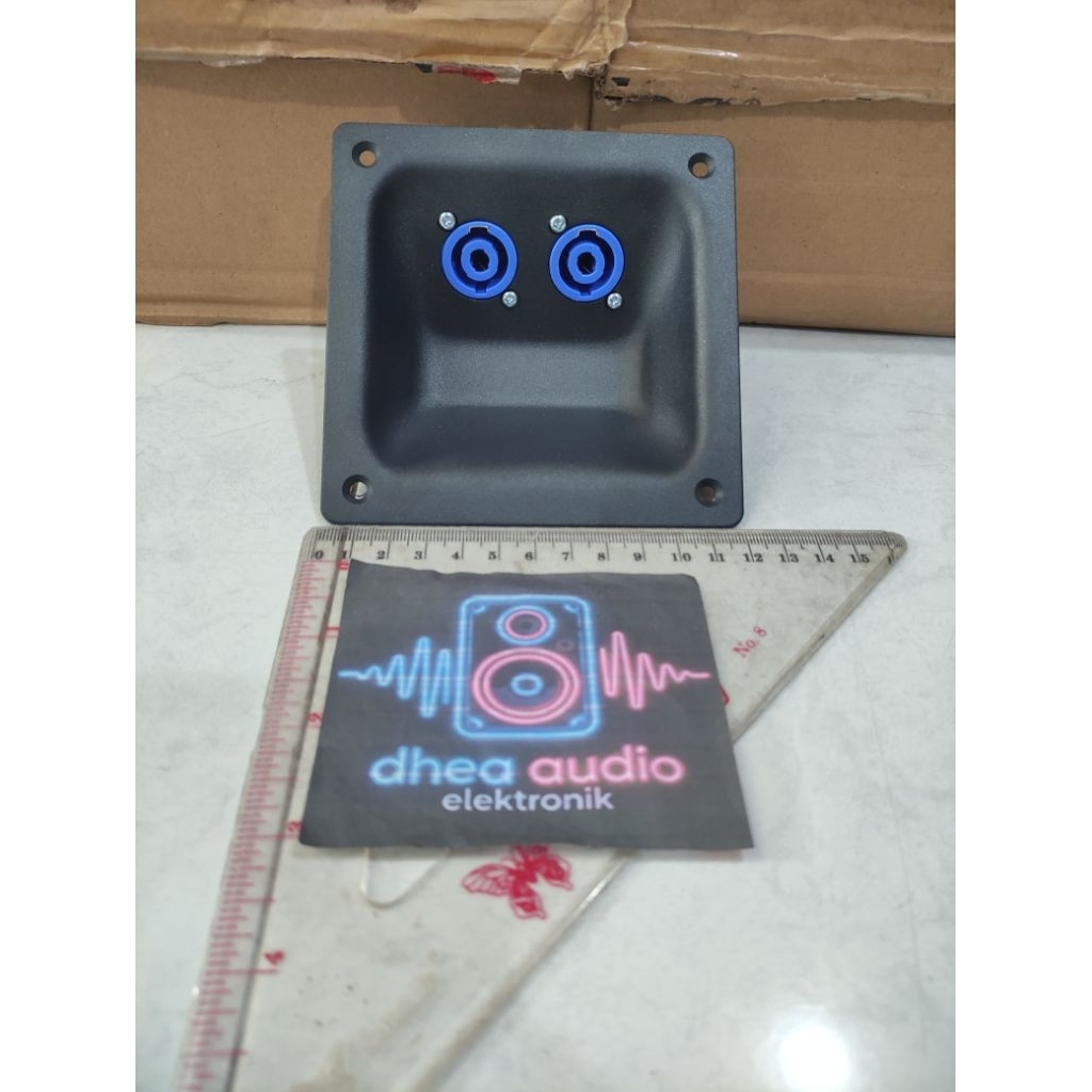 Panel Plat Spikon Panel Speakon BMA 4283 Plus 2 Soket Speakon BMA Lengkap Mur Baut Terminal Spikon S