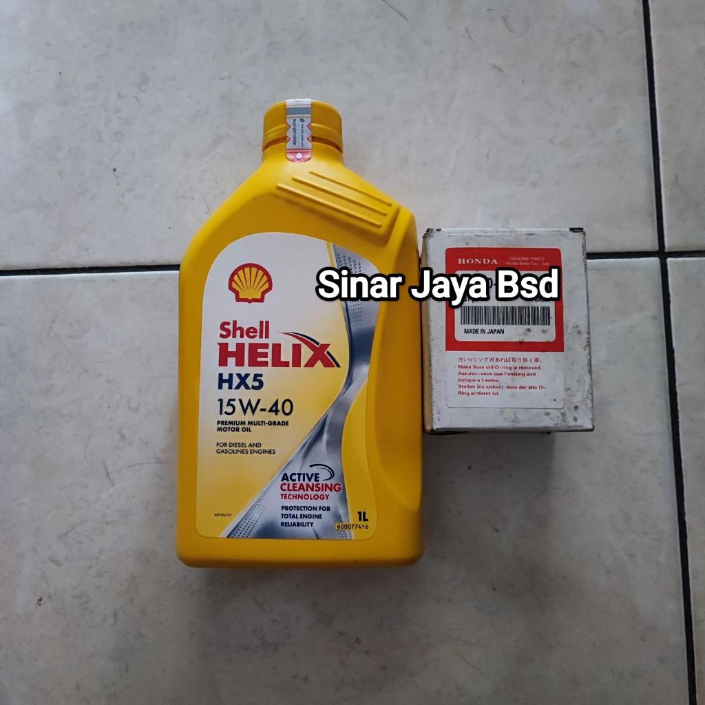 Oli Shell Hx5 15W-40 + Filter Oli Honda Jazz City Brio Mobilio Freed Civic