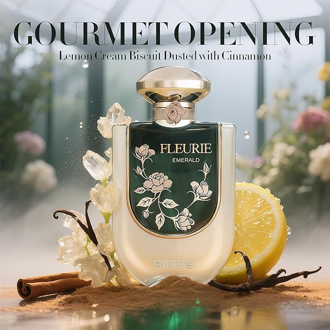 Parfum Riiffs Fleurie Emerald Green Eau de Perfume For Woman 100ml Parfum Oriental Vanilla, Blood Or