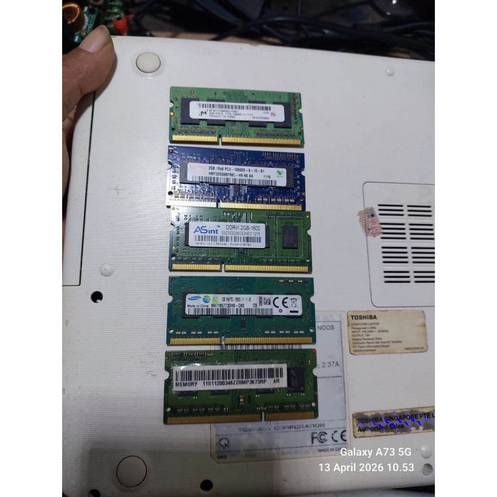 RAM PC3L PC3 DDR3L DDR3 1Rx16  2Rx8 2Gb PC12800 PC10600 Second bekas copotan normal tested