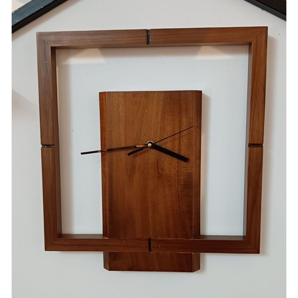 jam dinding kayu jati moderen klasik