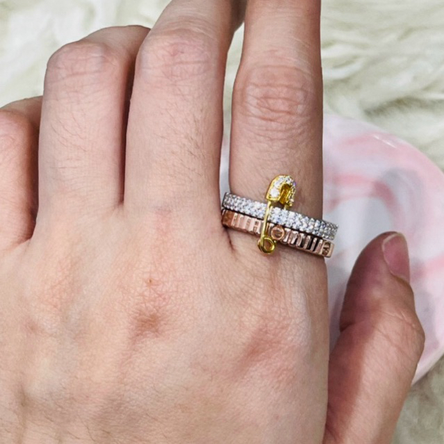Cincin peniti susun dua ukuran big size uk 22 & uk 24 emas asli kadar 700