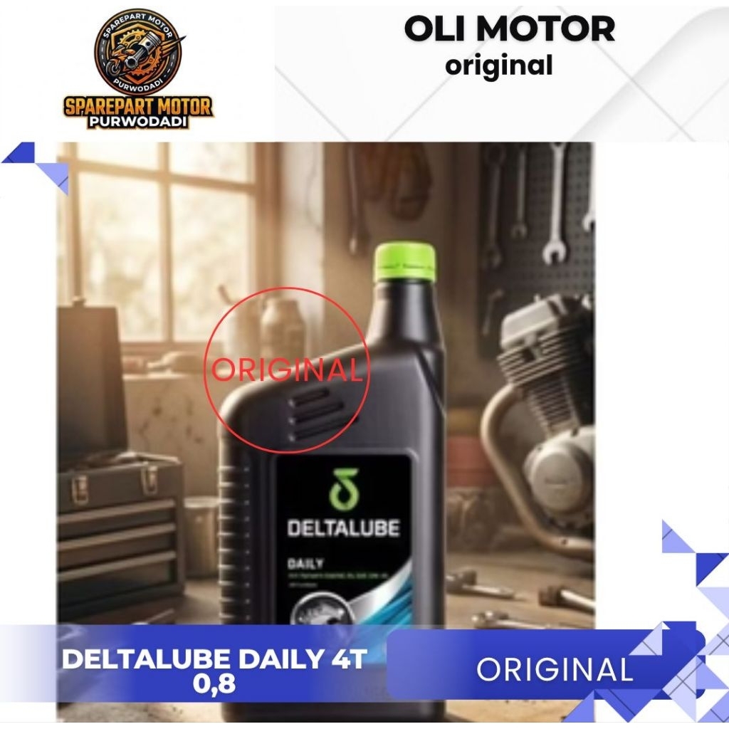 Oli DELTALUBE 4T 0,8L Premium Daily Motor 4T 757 0,8 L Liter 800ml 10W-40 API SL atau Multi