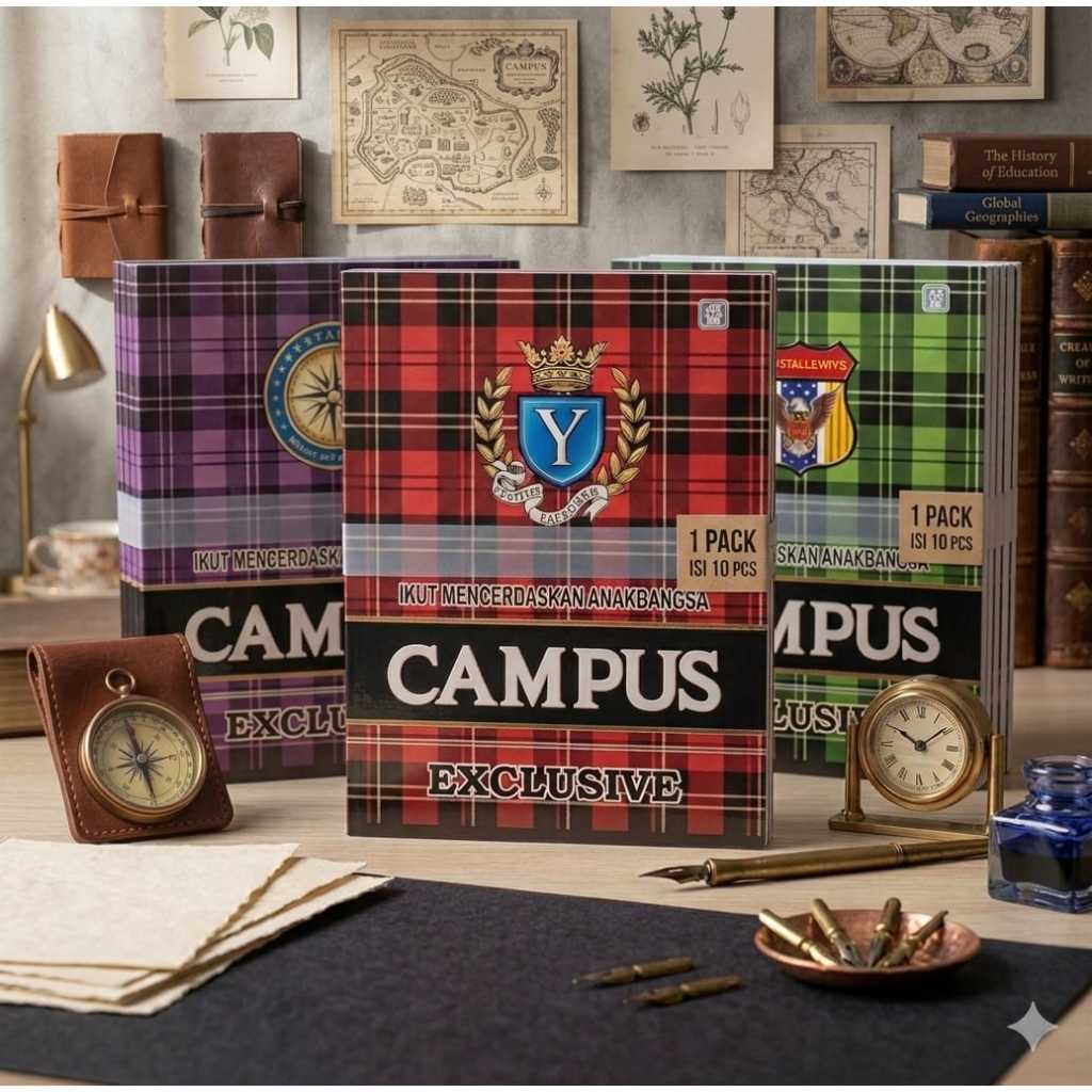Buku Tulis Campus 38 & 58 Lembar / Kampus Pendek / Buku Tulis Campus Isi 58 Lembar.10pack