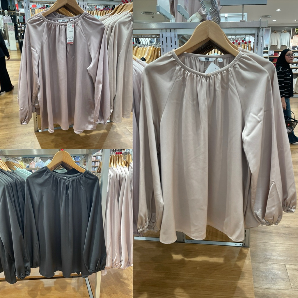 (SALE‼️) Blouse satin Uniqlo