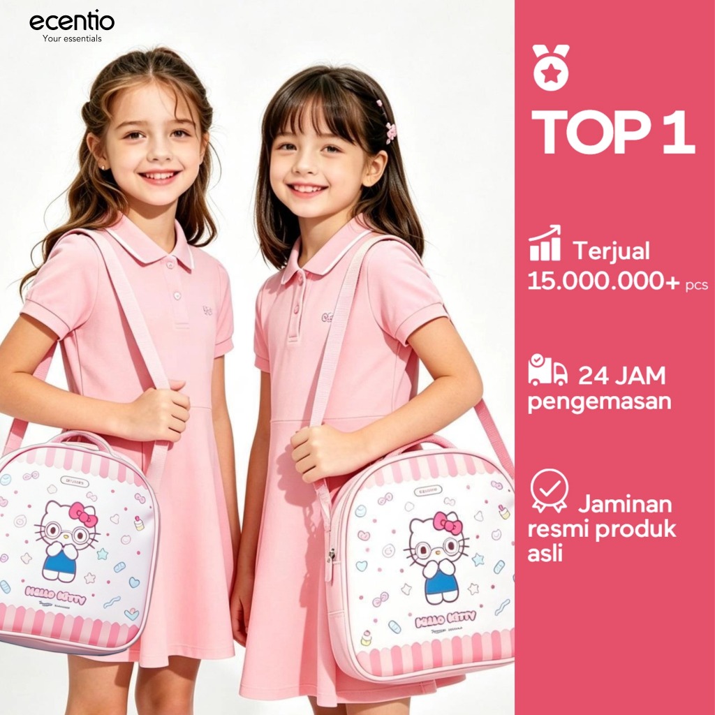 [Hello Kitty Series] ecentio Lunch Bag Hello Kitty Edition Anak Tas Bekal Tote Bag Lapisan Aluminium