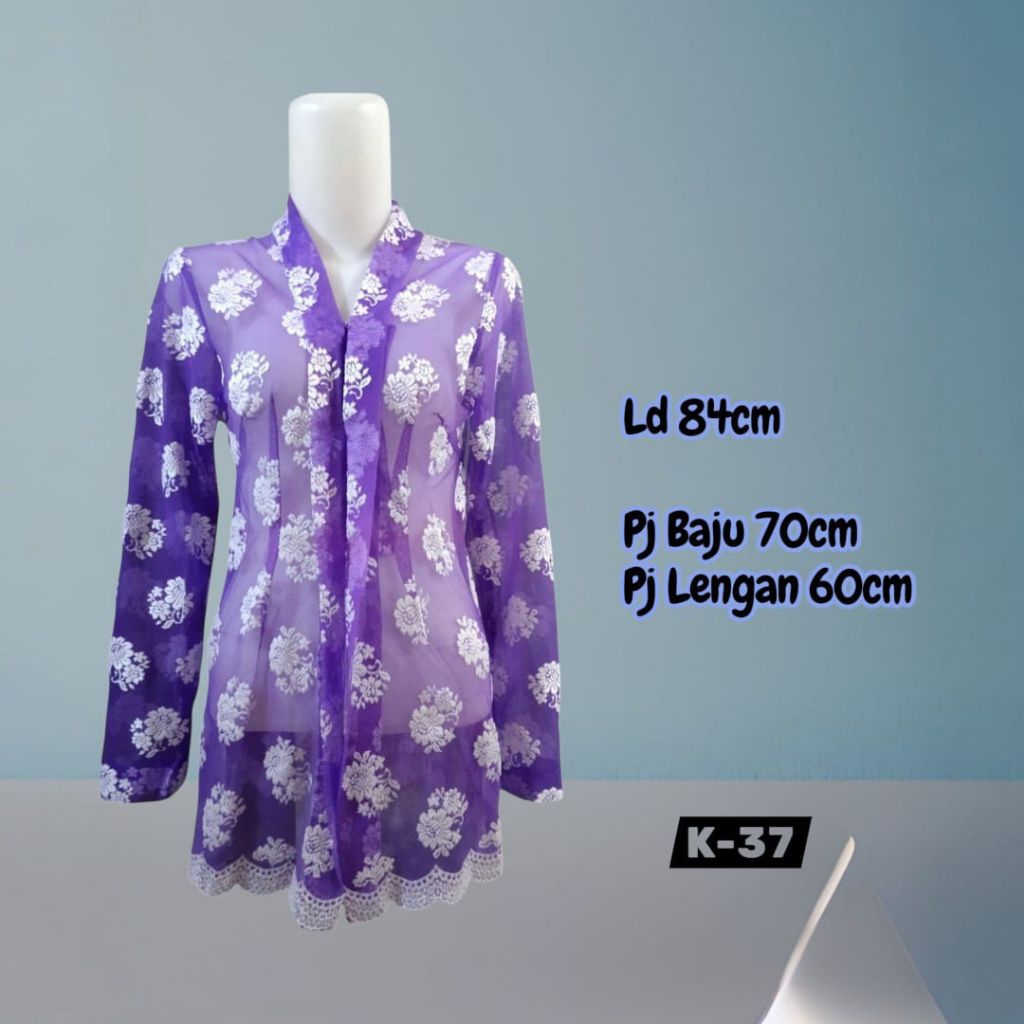 PreLoved K-37 Kebaya Brokat Kartini warna Ungu