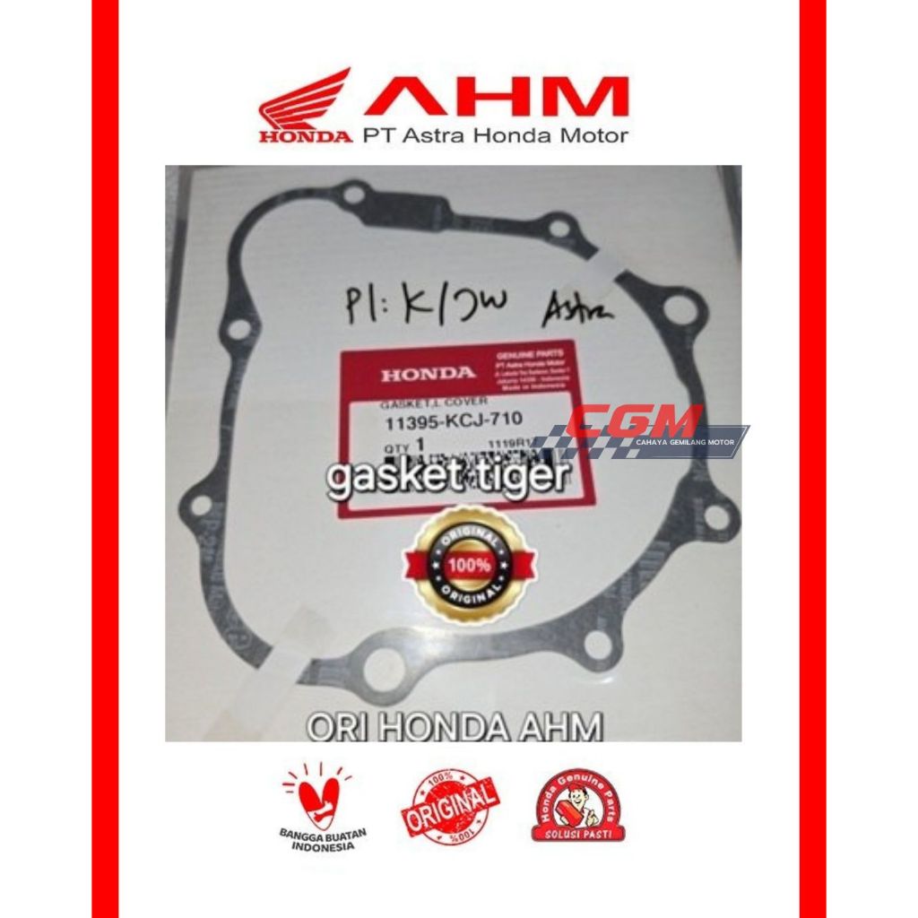 11395 kcj 710 gasket L cover, perpak magnet tiger ori honda ahm