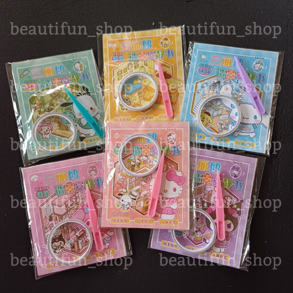 Mainan DIY 3d menempel dekorasi ruangan mainan tempel stiker dekorasi ruangan karakter kartun sanrio