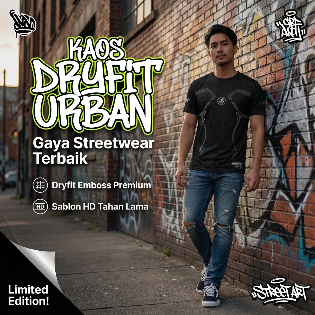 Kaos Pria Premium Dryfit EMBOS Eksklusif - Soldier Apparel GHOST OPS - Fitur Logo 3D Rubber Timbul & Reflektif Nyala