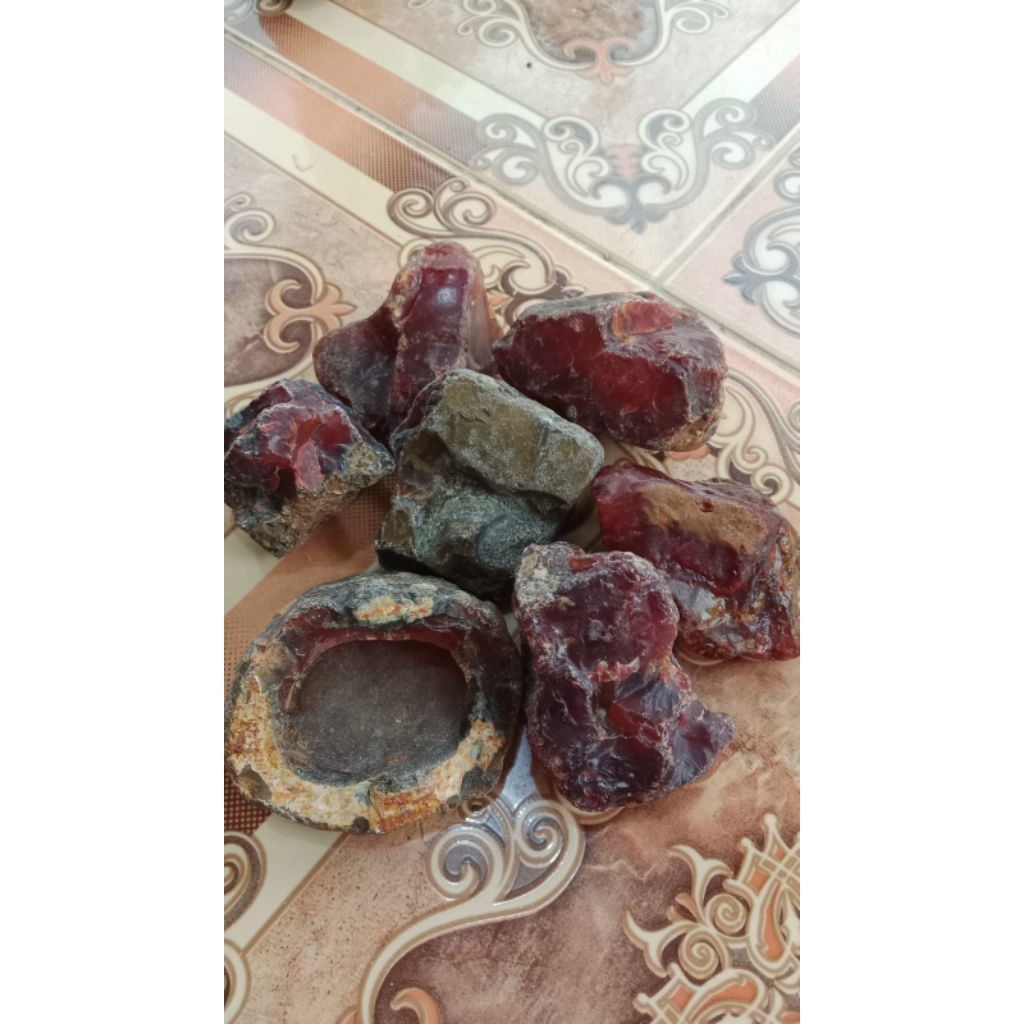 bahan batu akik merah (chalcedony)
