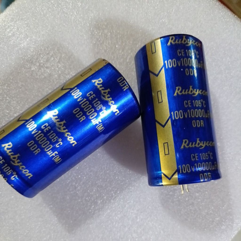 Elko elco 100v 10000uf Rubycon Biru diameter 4cmkualitas bagus Capasitor elco 100v 10000uf Rubycon b