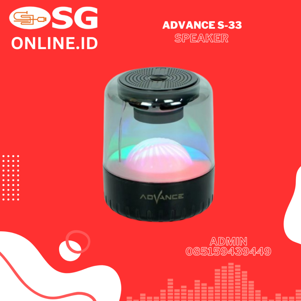 Speaker Bluetooth Advance S33 Speaker Karaoke Portable Stereo S 33 Mini LED Speaker Aktif Music Box